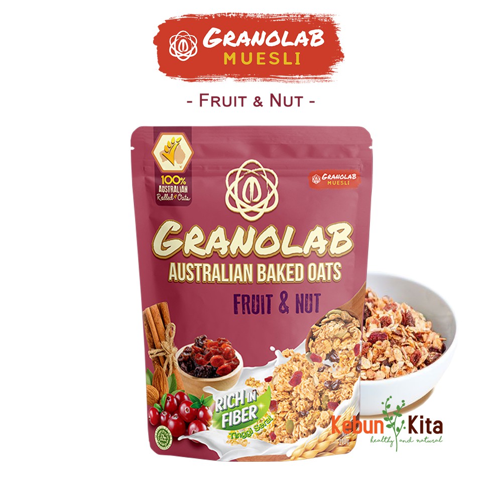 Jual Granolab Muesli - Granola Fruit & Nut 210 Gr | Shopee Indonesia