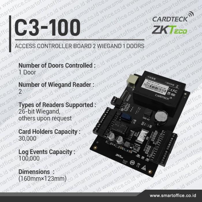 Jual Zkteco C3-100 Rfid Access Control Board 1 Doors With Power Supply ...
