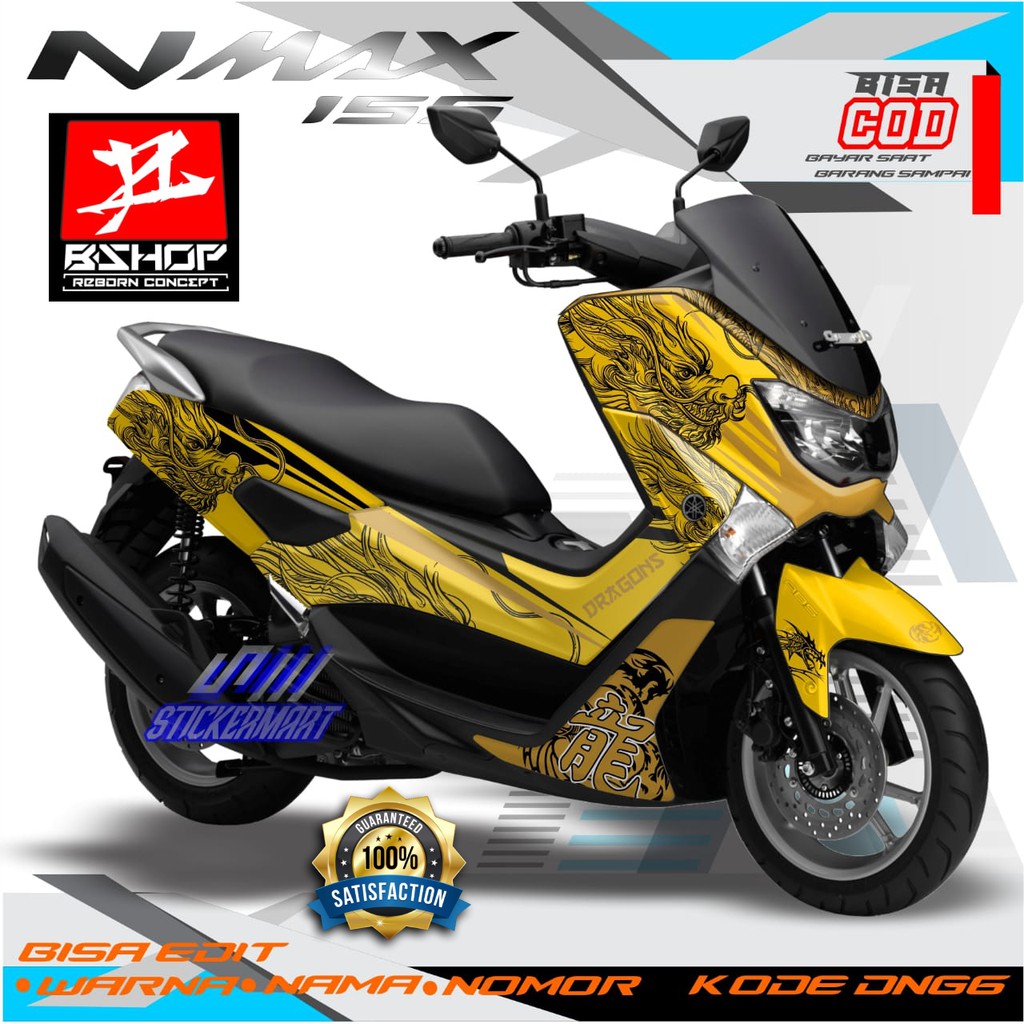 Jual Stiker Decal Yamaha Nmax Motif Naga Kuning | Shopee Indonesia