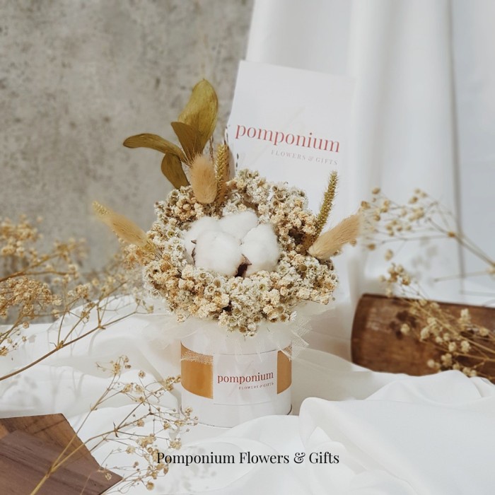 Jual Ready Stok Pomini Bloombox Box Dried Flower Kado Mini Bouquet