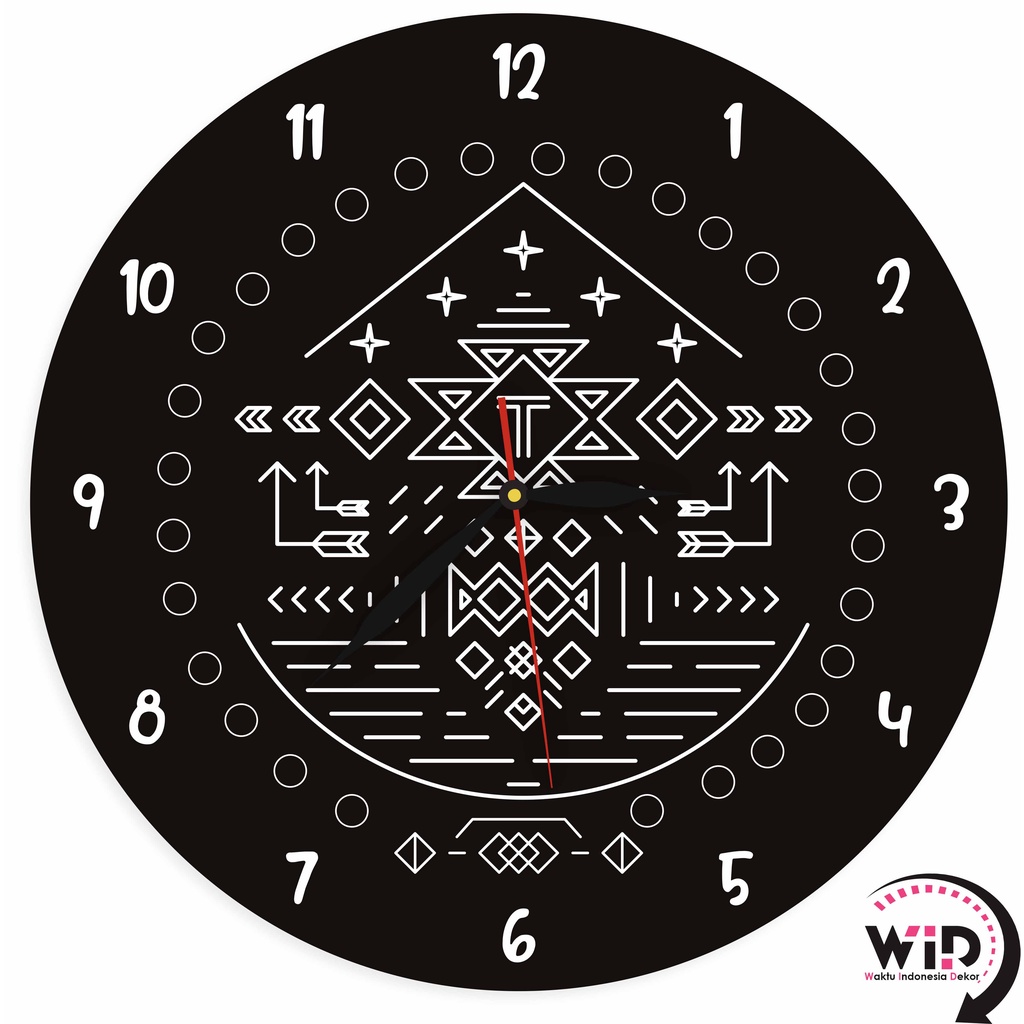 Jual JAM DINDING KAYU MOTIF BATIK AESTHETIC DEKORASI RUMAH TRADISIONAL ...