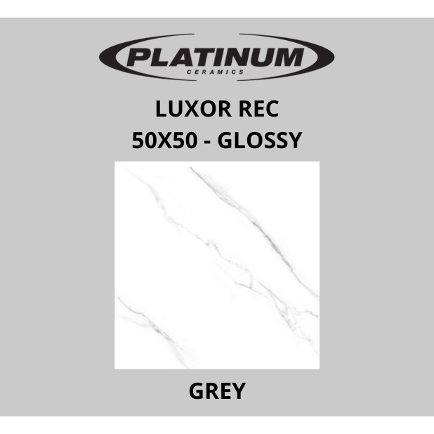 Jual Luxor Rec Grey Glossy Uk 50x50 Dinding Lantai Keramik Platinum