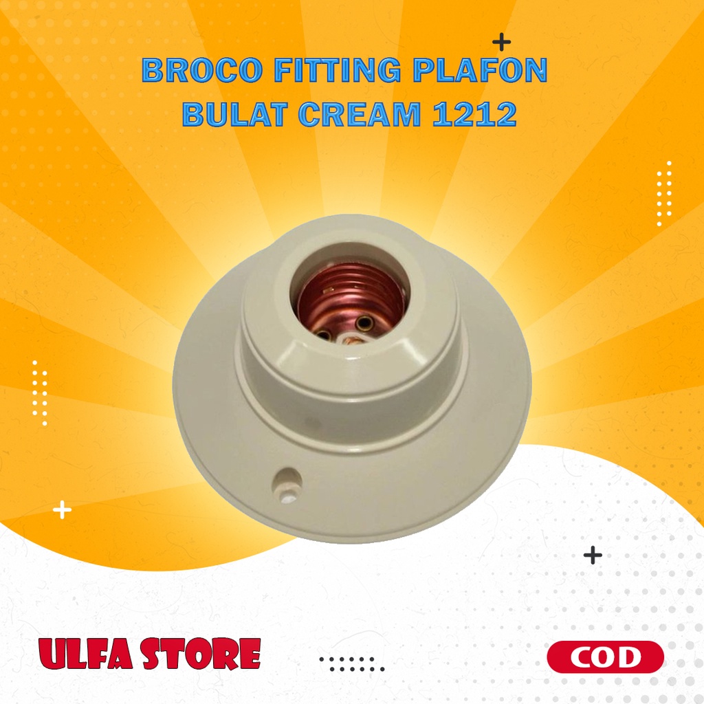 Jual BROCO FITTING PLAFON BULAT CREAM 1212 (TERSEDIA HARGA GROSIR