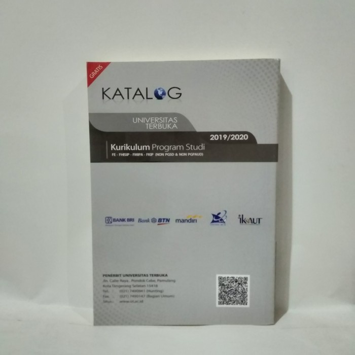 Jual katalog 2019-2020 kurikulum program studi UT universitas terbuka ...