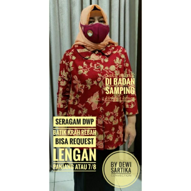 Jual Seragam dharma wanita persatuan Batik DWP premium Krah Rebah harga ...
