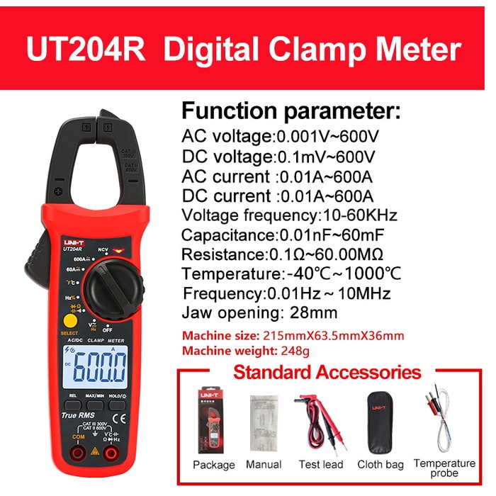 Jual Uni-t digital clamp meter tang ampere ut204r | Shopee Indonesia