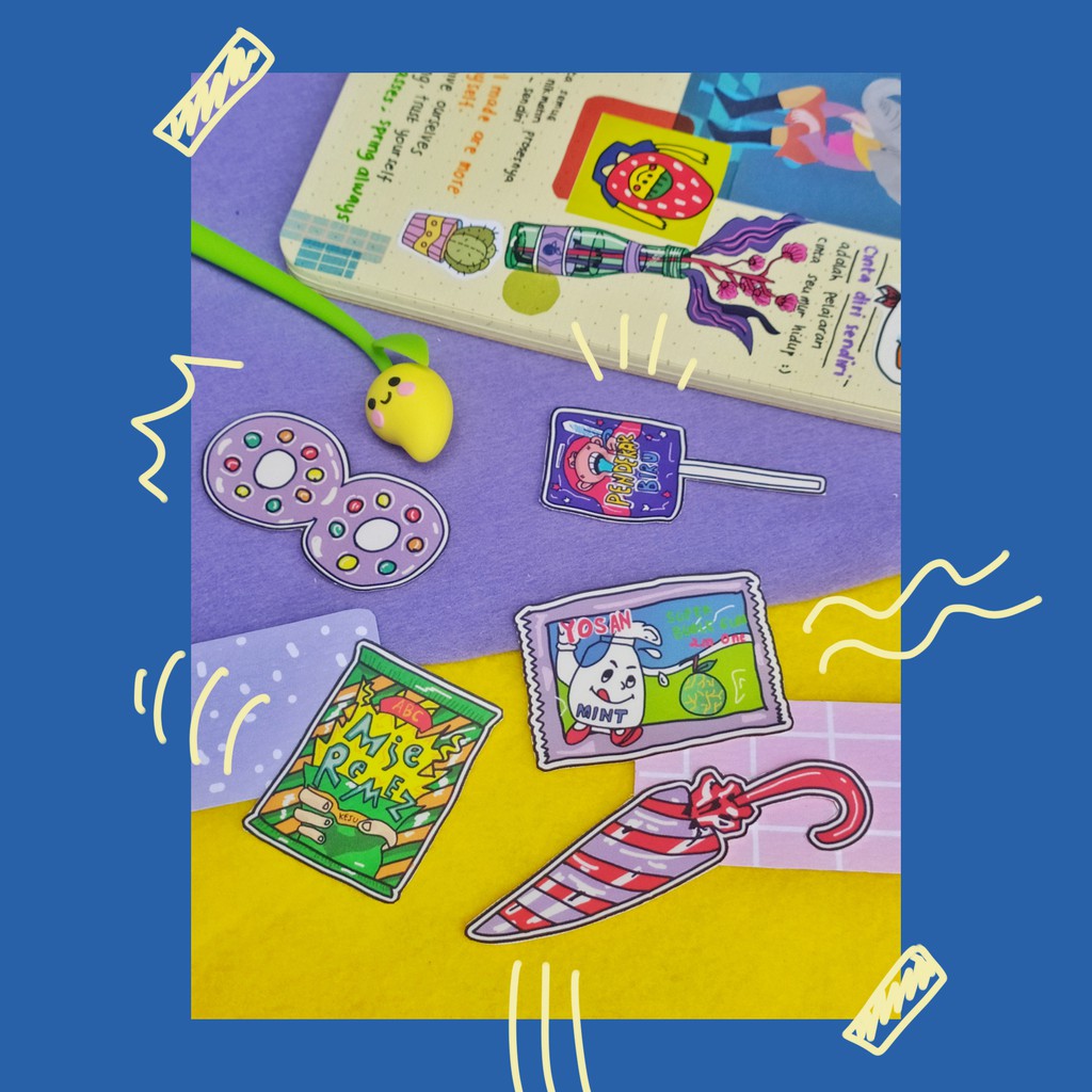 Jual Sparkledmelo Stickersheet: Jajan Jadul (Stiker Jurnal, Stiker ...