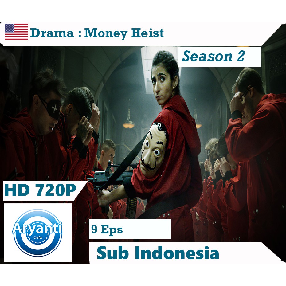 Jual Kaset Dvd Money Heist Season 2 Sub Indonesia Hd 720p Terbaik Shopee Indonesia 