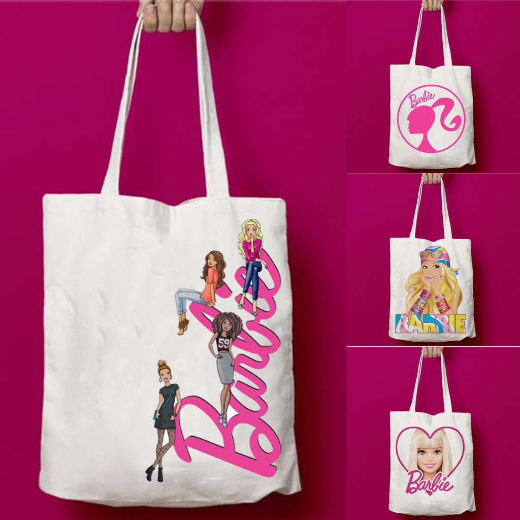 Jual Totebag Tote Bag Korea Kanvas Barbie Lucu Tas Goodie Bag Ulang ...