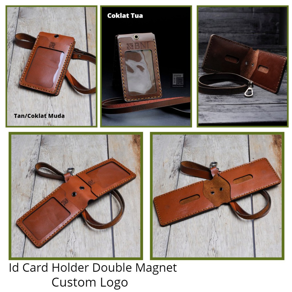 Jual Id Card Name Tag Holder Double 2 Muka Custom Logo Shopee