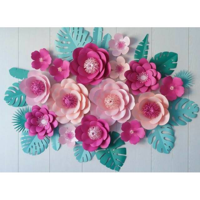 Jual Paperflower Tropis Backdrop Paper Flower Bunga Kertas Dekorasi