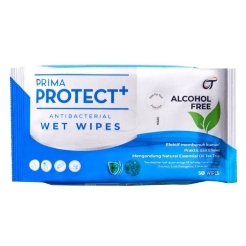 Jual Prima Protect+ Antibacterial Wipes (Tissue Basah Antibacterial ...