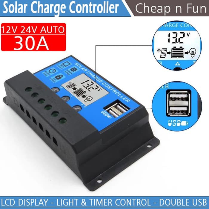 Jual Intelligent PWM Solar Charge Controller 30A dengan USB Port ...
