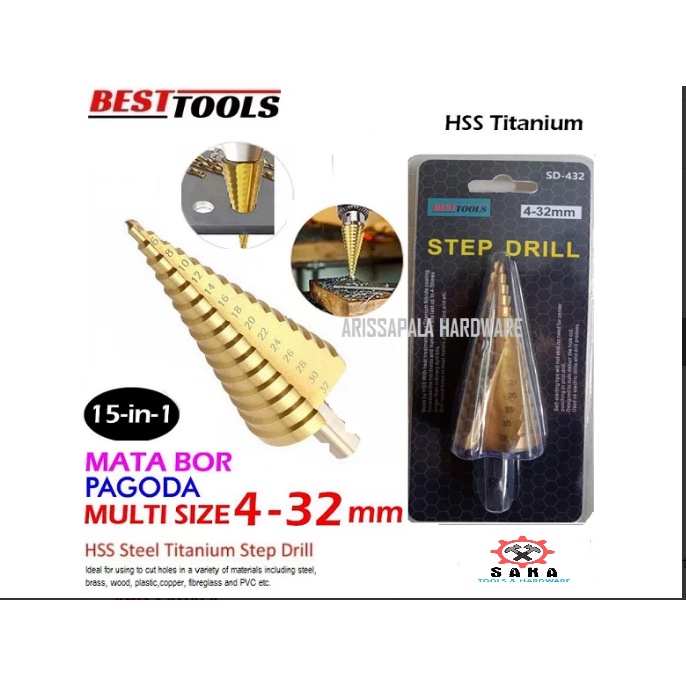 Jual Promo BESTTOOLS Mata Bor Besi Pagoda Tangga Payung Piramid HSS ...