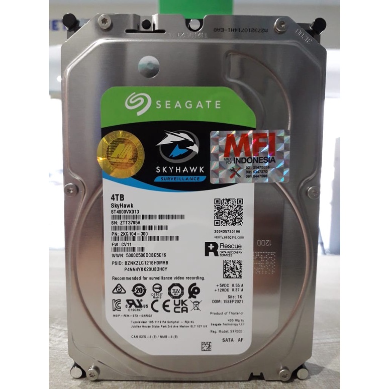 Jual Seagate Mfi Skyhawk Harddisk Surveillance Cctv 4tb Sata St4000vx013 Shopee Indonesia 5433