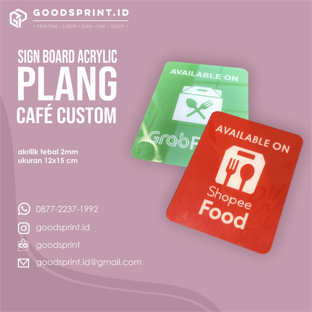 Jual Signboard Custom / Plang Cafe / Sign Board Acrylic Custom ...