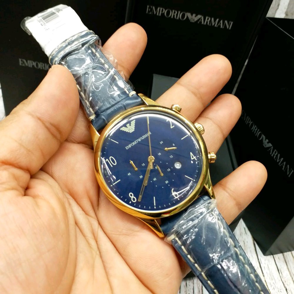 Jam Tangan Pria Emporio Armani AR1862 Blue gold 40mm Original