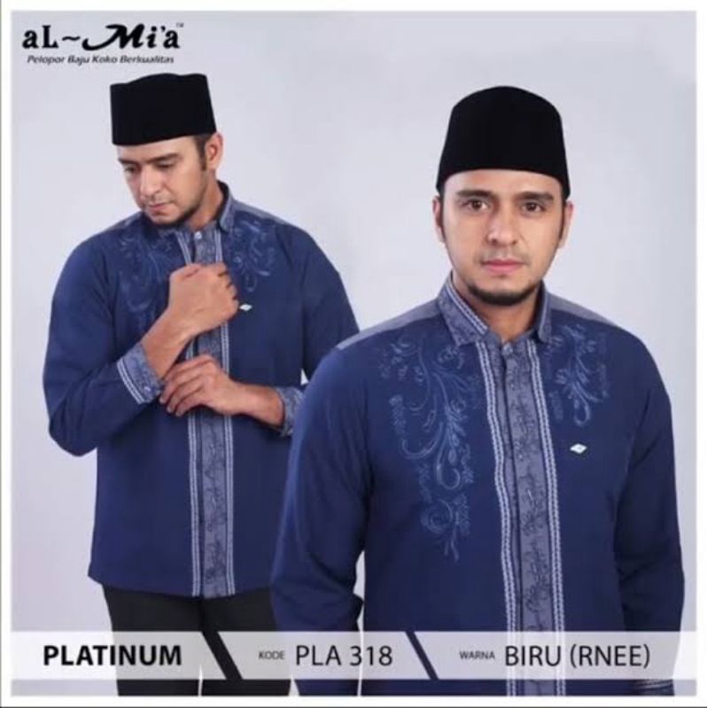 Jual Baju koko Pria Casual almia Platinum - Baju koko al mia lengan ...