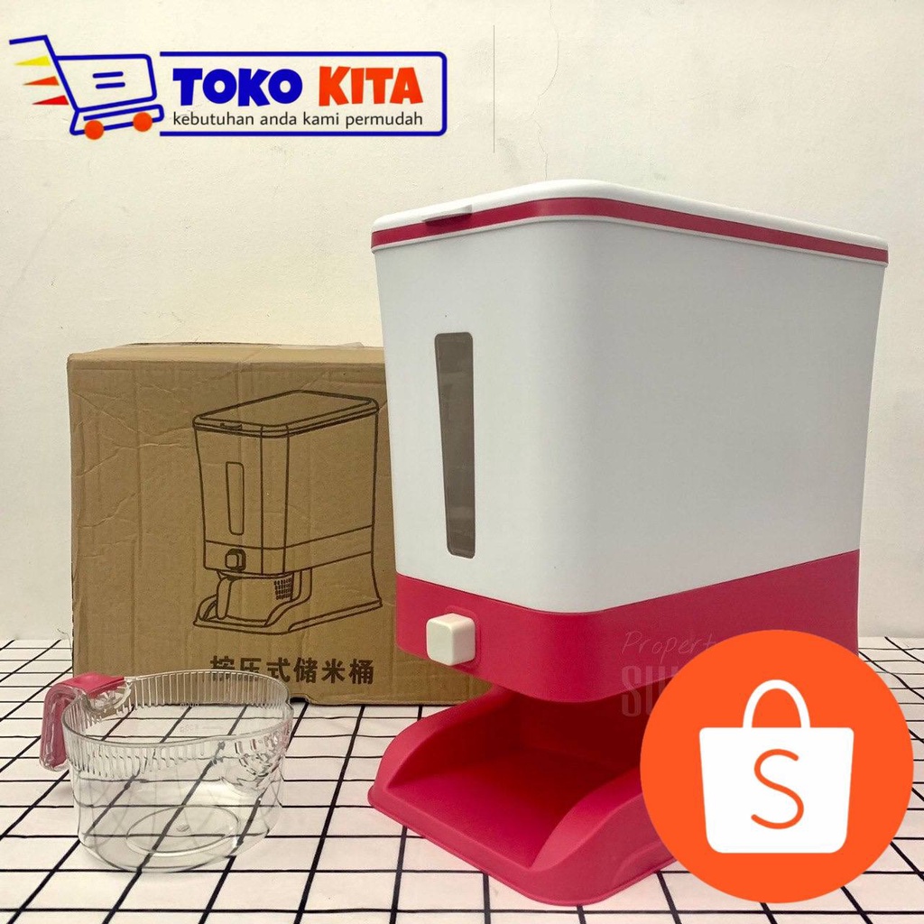 Jual Dispenser Beras Liter Otomatis Dispenser Beras Murah Wadah Beras Shopee Indonesia