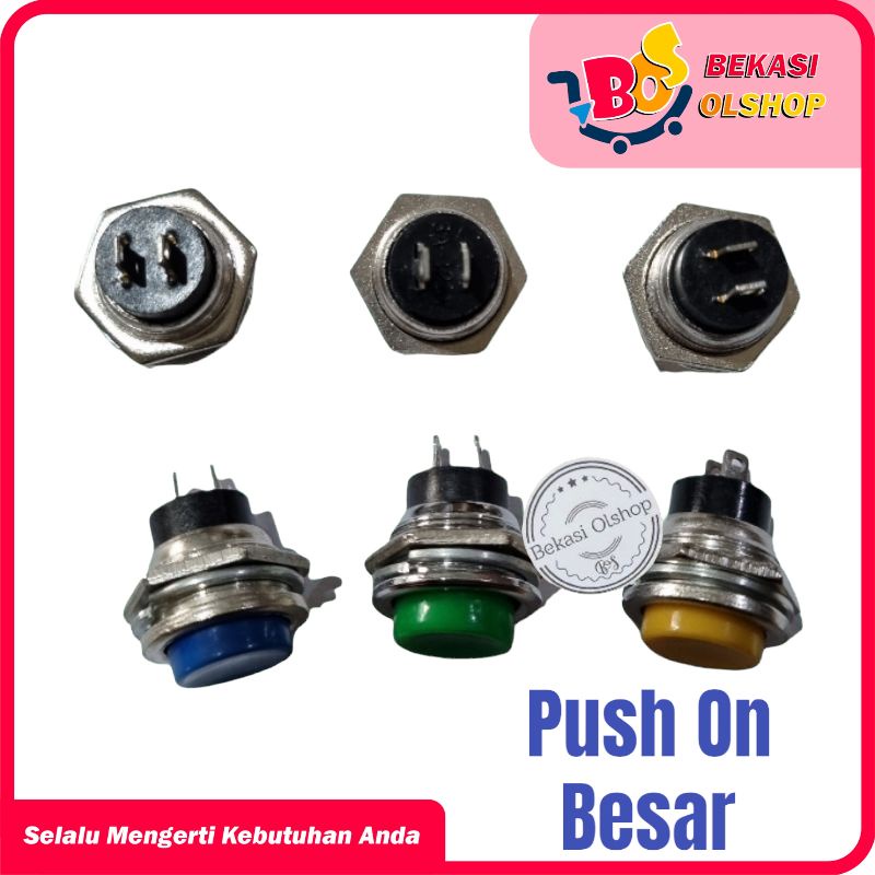 Jual SWITCH PUSH ON BESAR BULAT / SAKLAR PUSH ON BESAR | Shopee Indonesia
