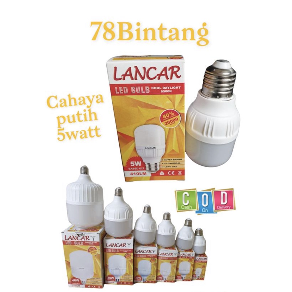 Jual 78bintang Lampu Led 5 Watt Lancar Sni Putih Bohlam Lampu 5watt