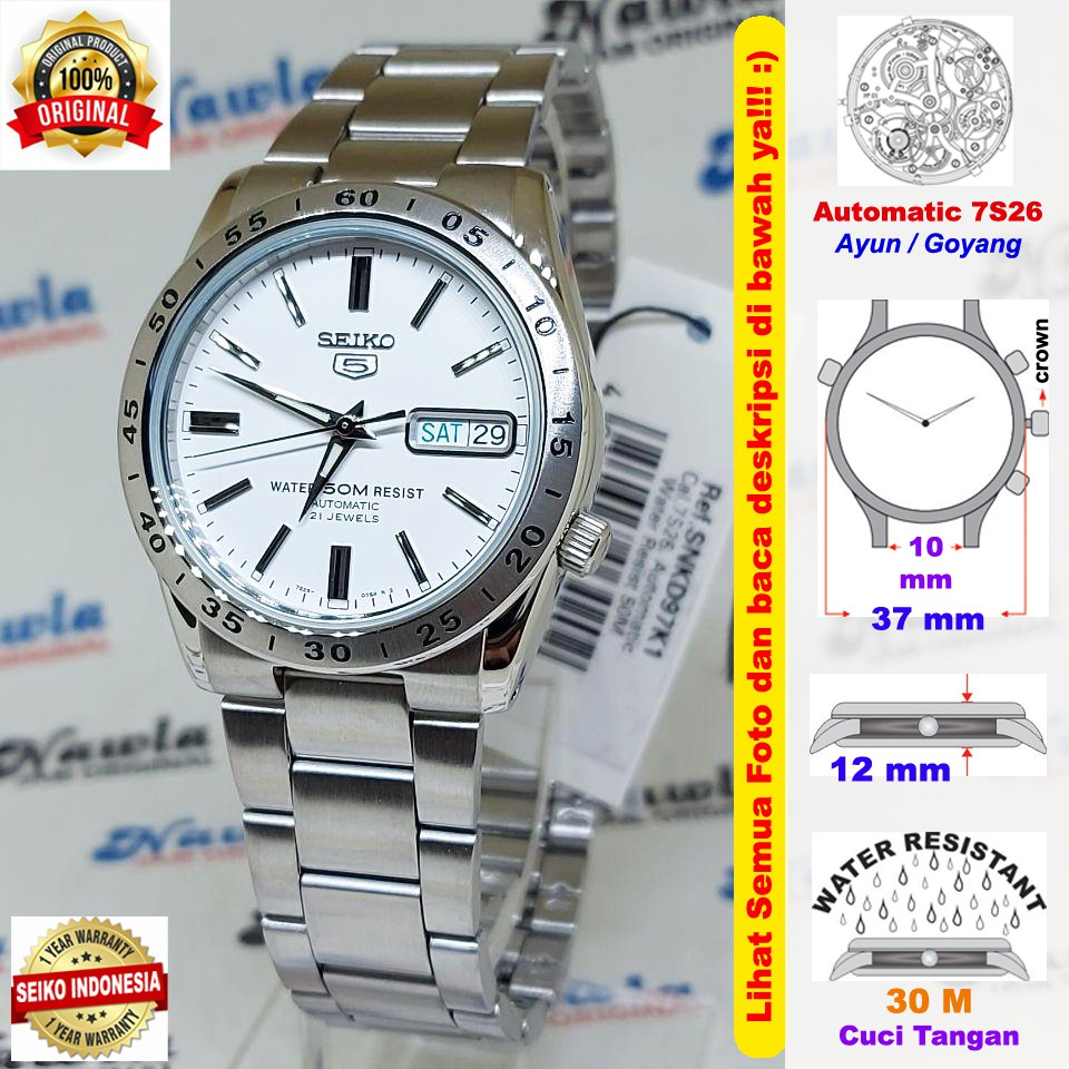 Jual Seiko 5 SNKD97K1 Automatic White Dial Jam Tangan Pria SNKD97 Shopee Indonesia