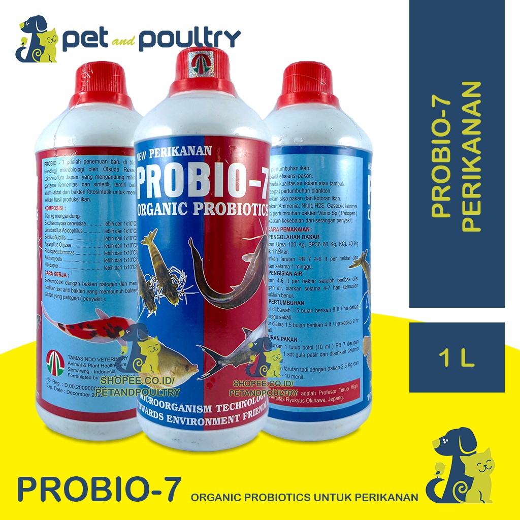 Jual PROBIO-7 1 LT PROBIOTIK ORGANIK UNTUK PERIKANAN IKAN LELE NILA ...