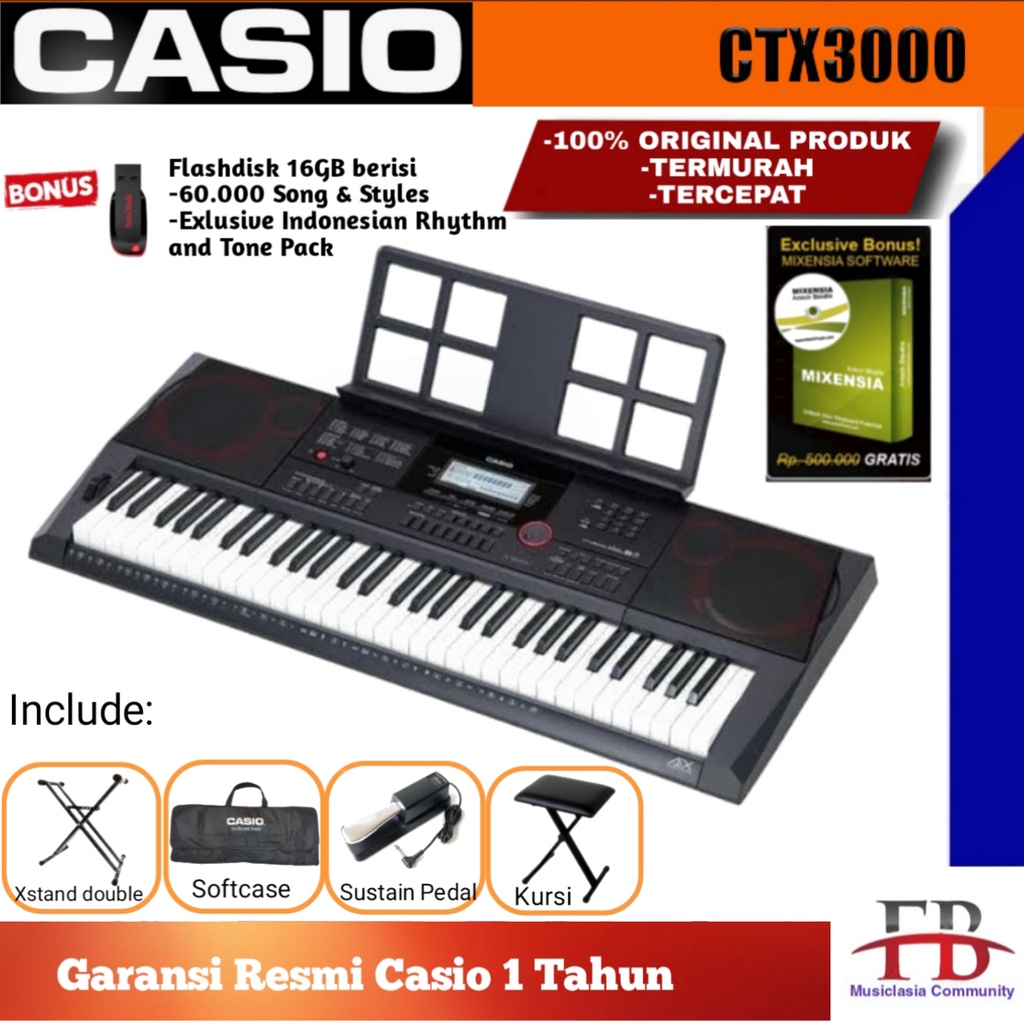 Jual Keyboard Casio Ctx Free Stand Dan Sustain Pedal Alat Musik