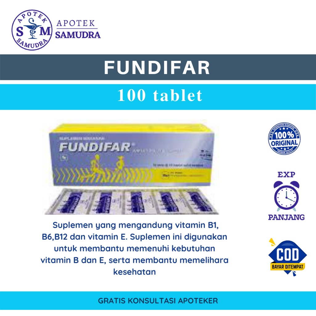 Jual FUNDIFAR Kaplet Box isi 100 Kaplet (membantu memenuhi kebutuhan