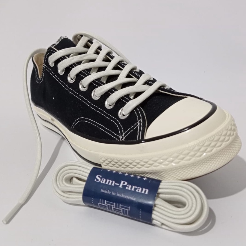 Jual SAMPARAN WAXED FLAT WHITE SHOE LACES PREMIUM TALI SEPATU LILIN