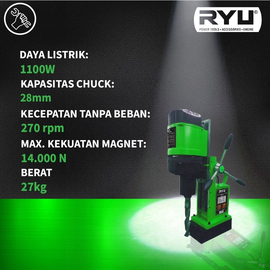 Jual RYU RMD28 MESIN BOR MAGNET DUDUK - MAGNETIC DRILL RMD 28 - 28MM ...