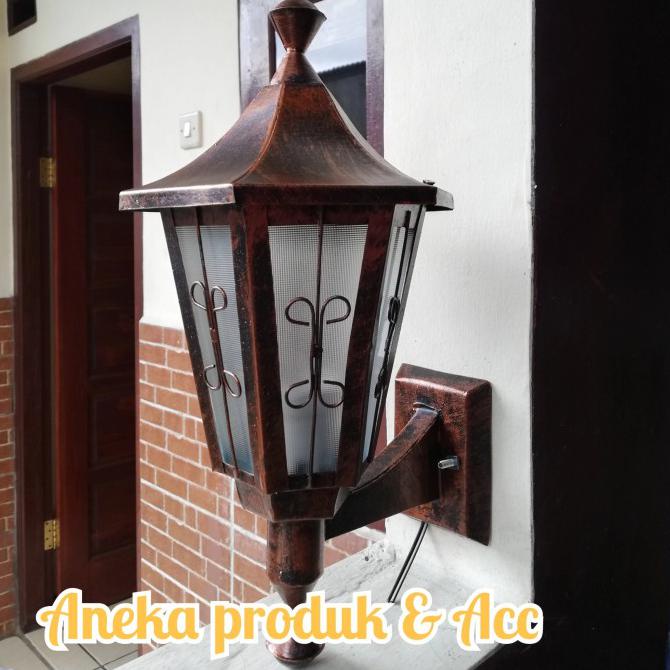 Jual Produk Unggulan] Lampu Hias Dinding Segi 6 Motif - Gold/Tembaga