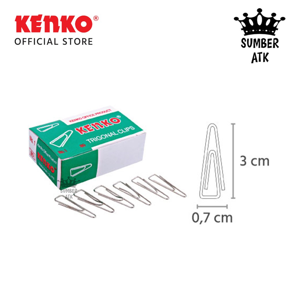 Jual KENKO Paper Clip TRIGONAL CLIP No. 1 / KLIP KERTAS - 1 BOX ...