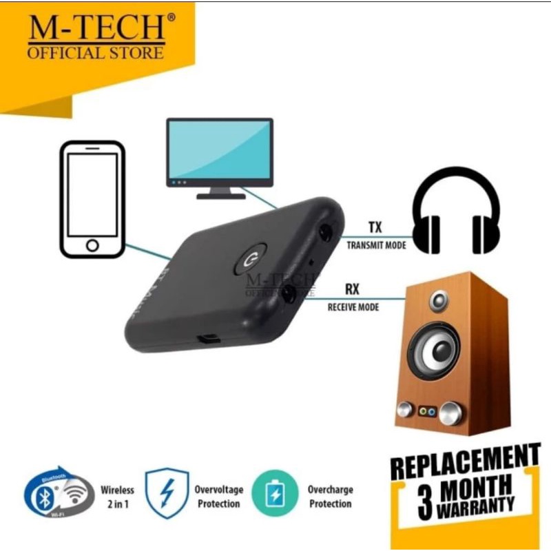 Jual MTech Original Audio Bluetooth Transmitter 2 in 1 Wireless
