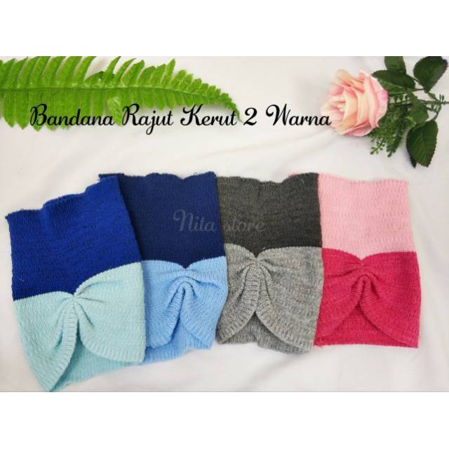 Jual Bandana Rajut Kerut 2 Warna | Shopee Indonesia