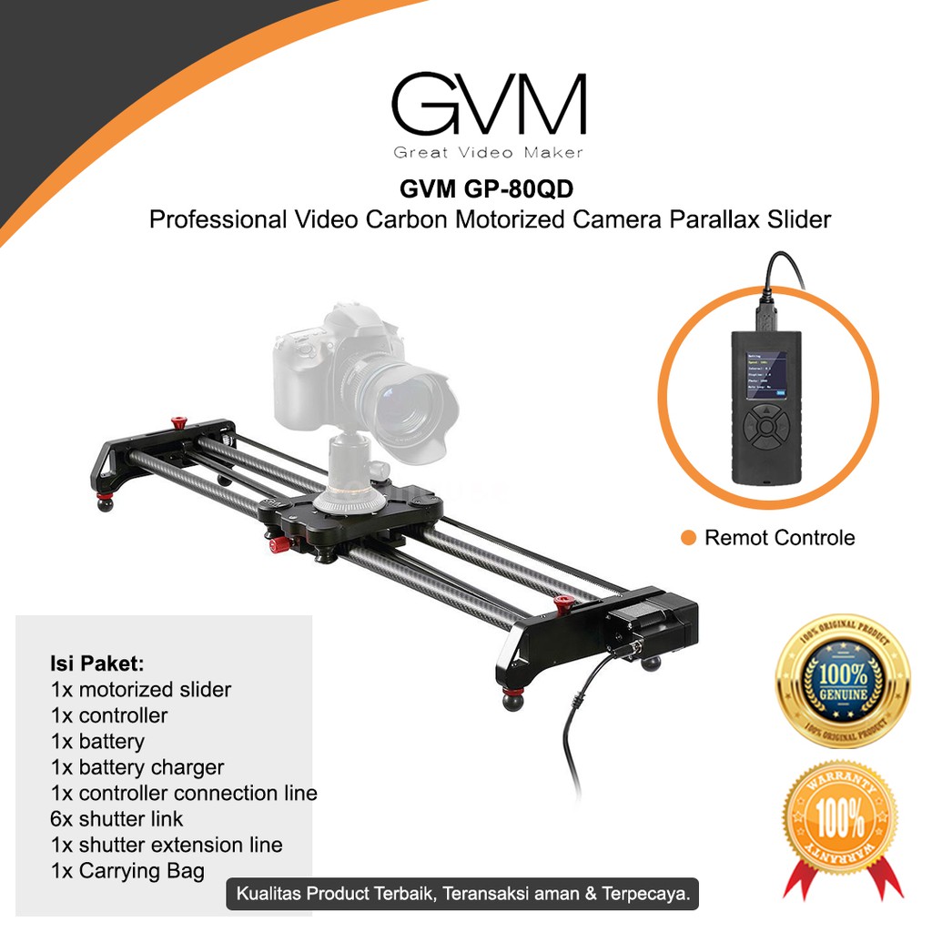 Jual GVM GP80QD Professional Video Carbon Motorized Camera Parallax