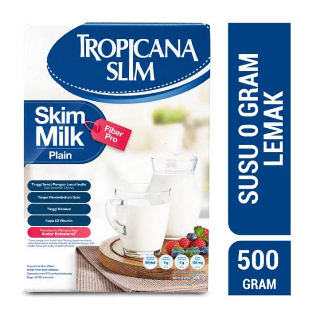 Jual Tropicana Slim Skim Milk Original Fiber Pro 500gr Shopee Indonesia