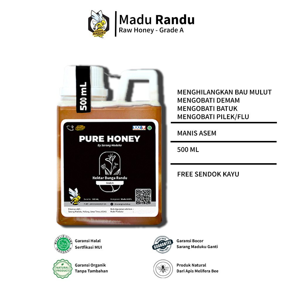 Jual Madu Asli Madu Hutan Liar 100 Raw Honey Kemasan 500 Mltanpa Sendok Kayu Shopee Indonesia