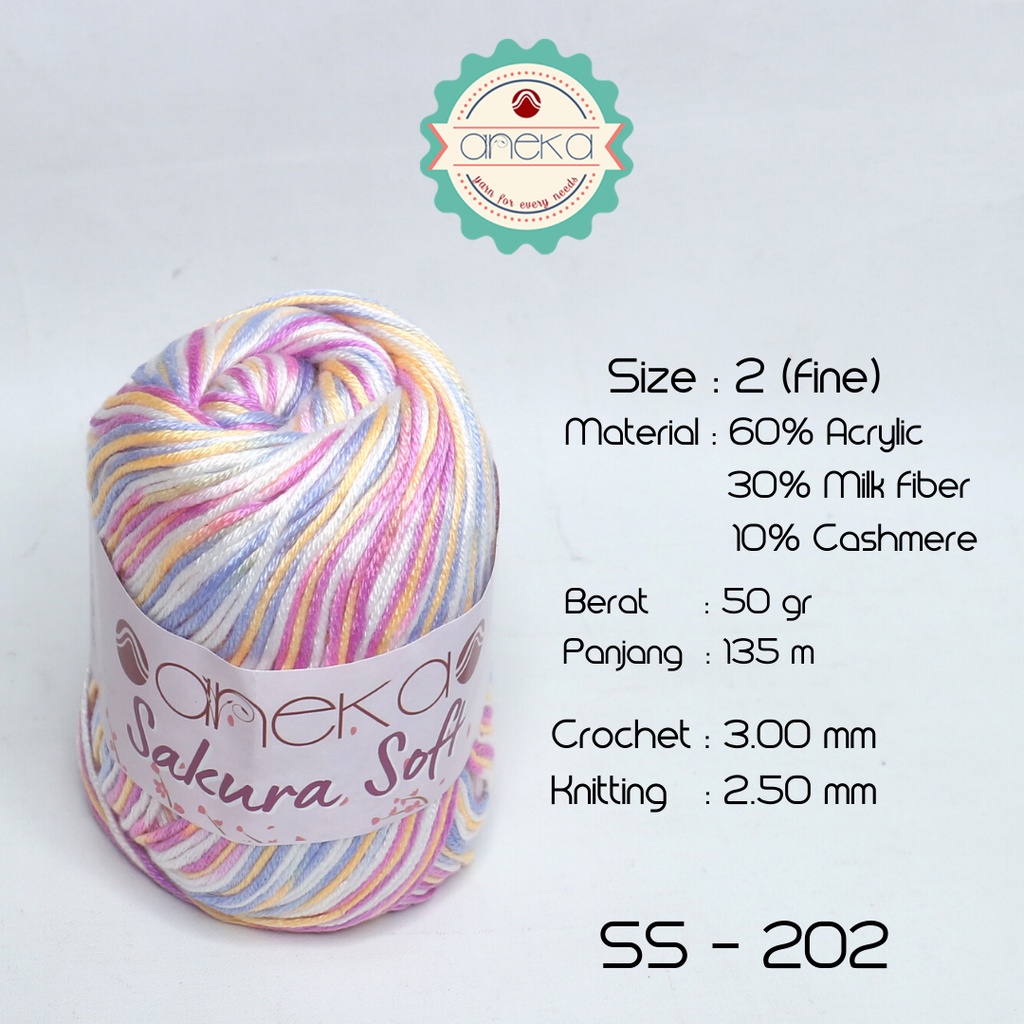 Jual Benang Rajut Sakura Soft / Silk Cotton Milk Cotton Yarn - 202 ...