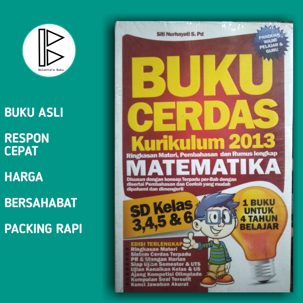 Jual buku cerdas kurikulum 2013 Matematika SD kelas 3,4,5, & 6 | Shopee ...