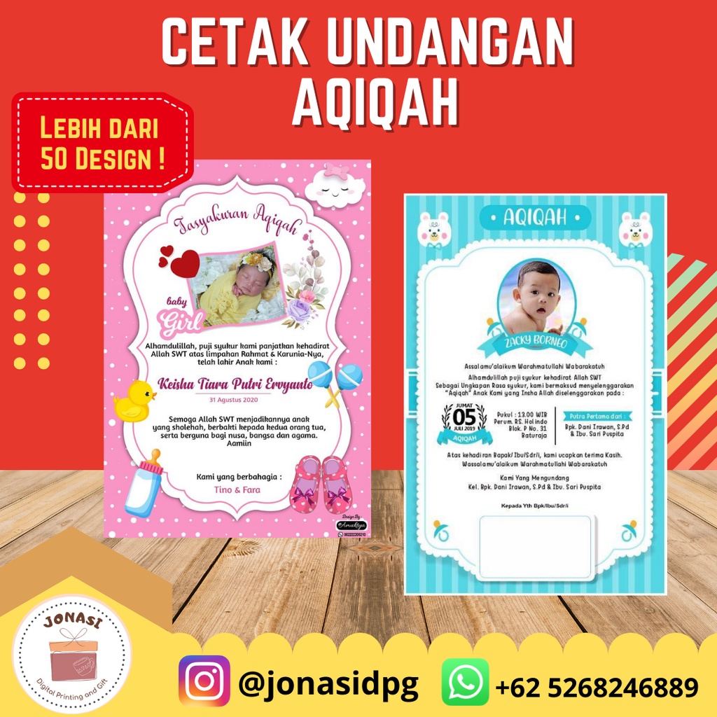 Jual Kartu Ucapan Tasyakuran Aqiqah Kelahiran Anak Bayi | Shopee Indonesia