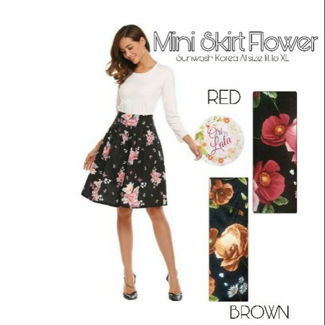 Jual Mini Skirt Flower Rok Pendek Bunga Kembang Floral Cantik Rok Mini ...