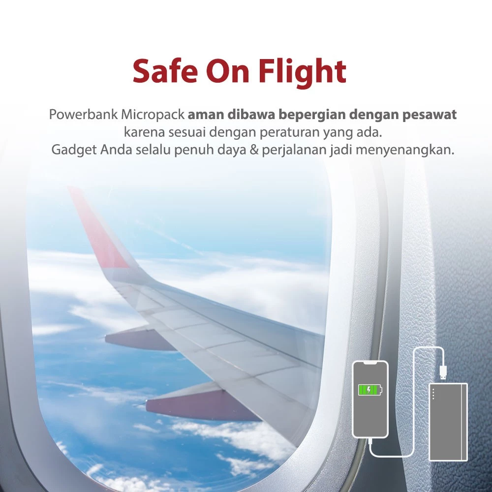 MICROPACK- Powerbank 7.200mAh 10.5W With Alumunium Case - PB-7200