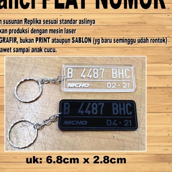 Jual Diskon Bulan Ini Gantungan Kunci Model Plat Nomor Akrilik Grafir Motor Mobil Custom