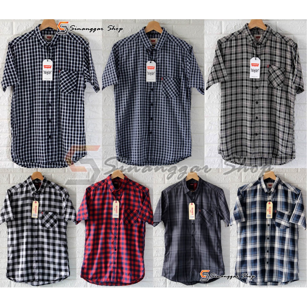 Jual PROMO Kemeja Kotak Import Kemeja Lengan Pendek Harga Distributor