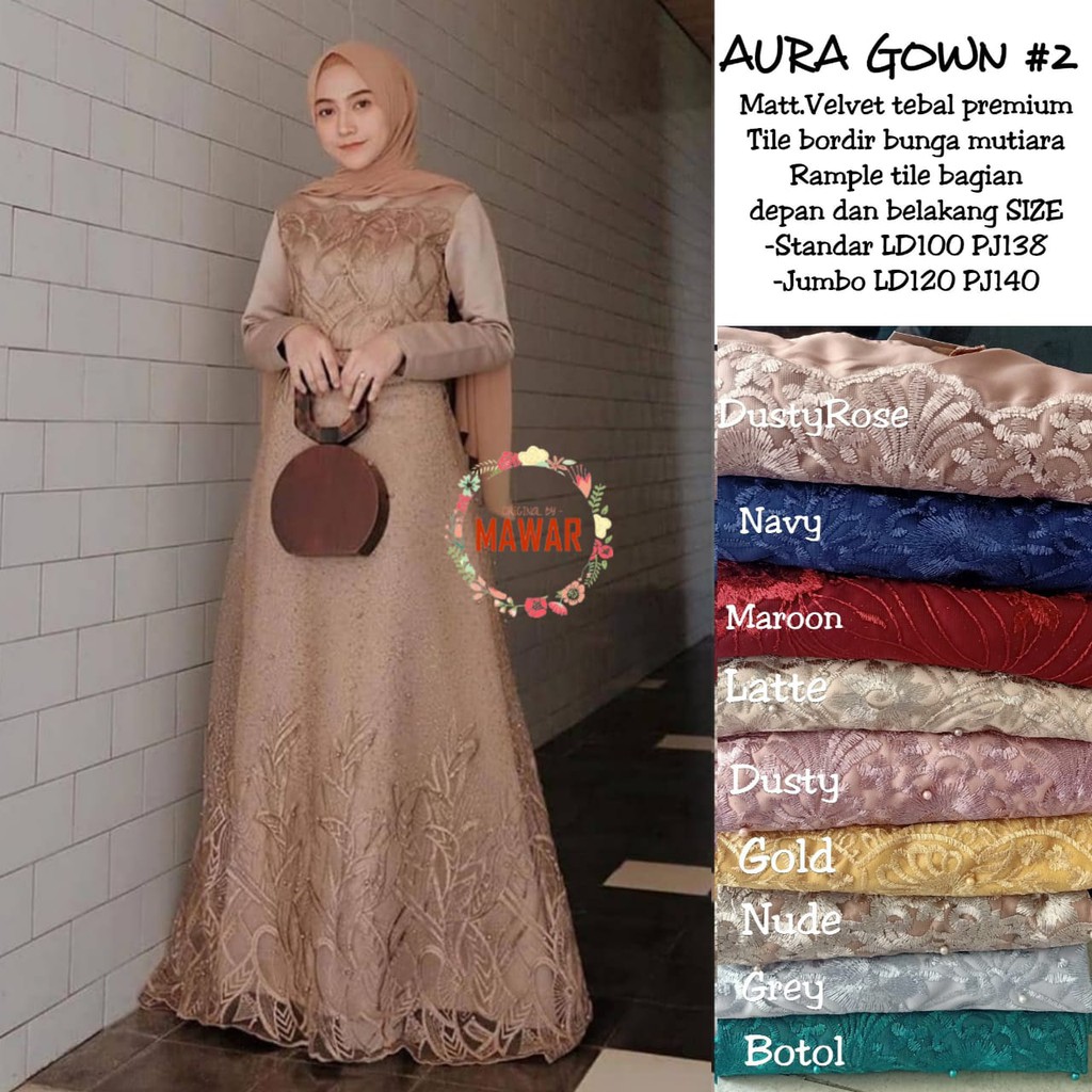 Jual Evita Baju Gamis Brukat Remaja Dewasa Seragam Pesta Wanita Muslim