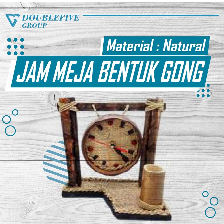 Central Kerajinan Jam Meja Bentuk Gong Unik Etnik Natural  - TIDAK BISA CUSTOM