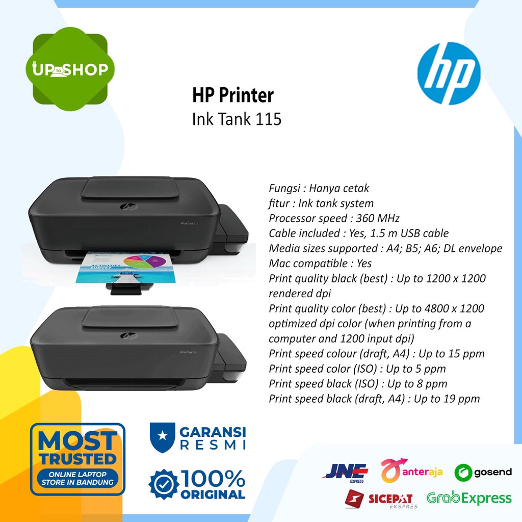 Jual HP Printer Ink Tank 115 | Shopee Indonesia