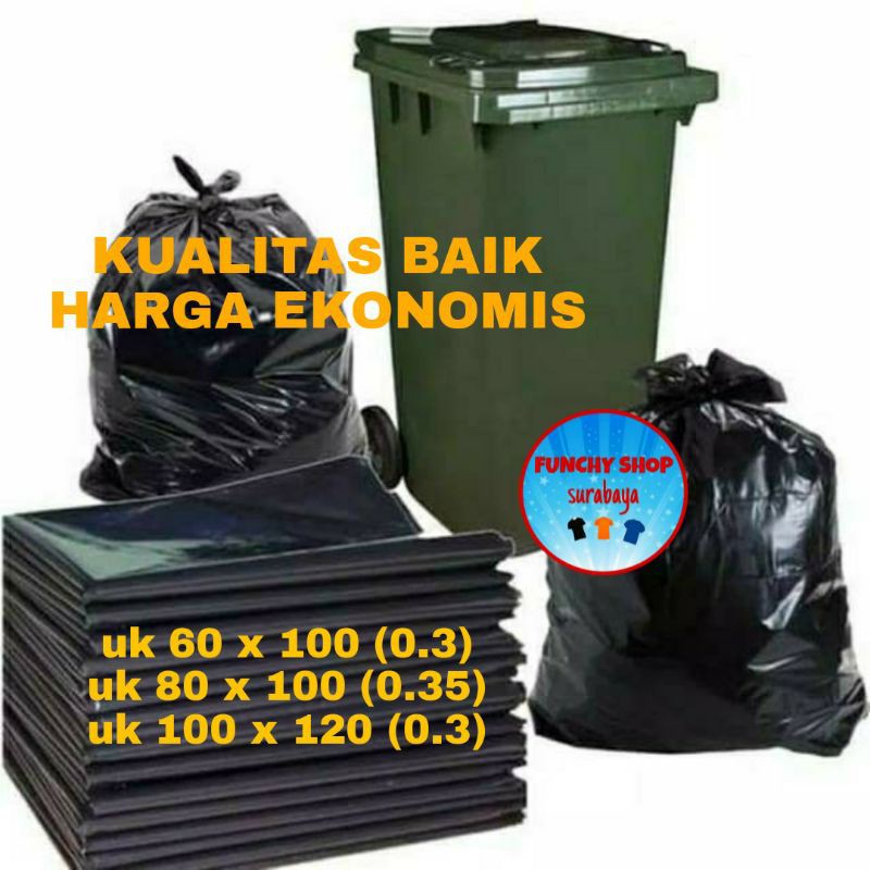 Jual PLASTIK HITAM BESAR 10PC - KANTONG SAMPAH HITAM - PLASTIK PACKING