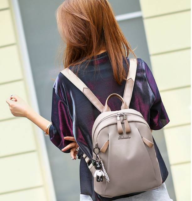 Jual Tas SELEMPANG Ransel Import Backpack Wanita Punggung Sekolah 125 3IN1  - Cokelat Muda - Kab. Klaten - Al Fattah Official Store